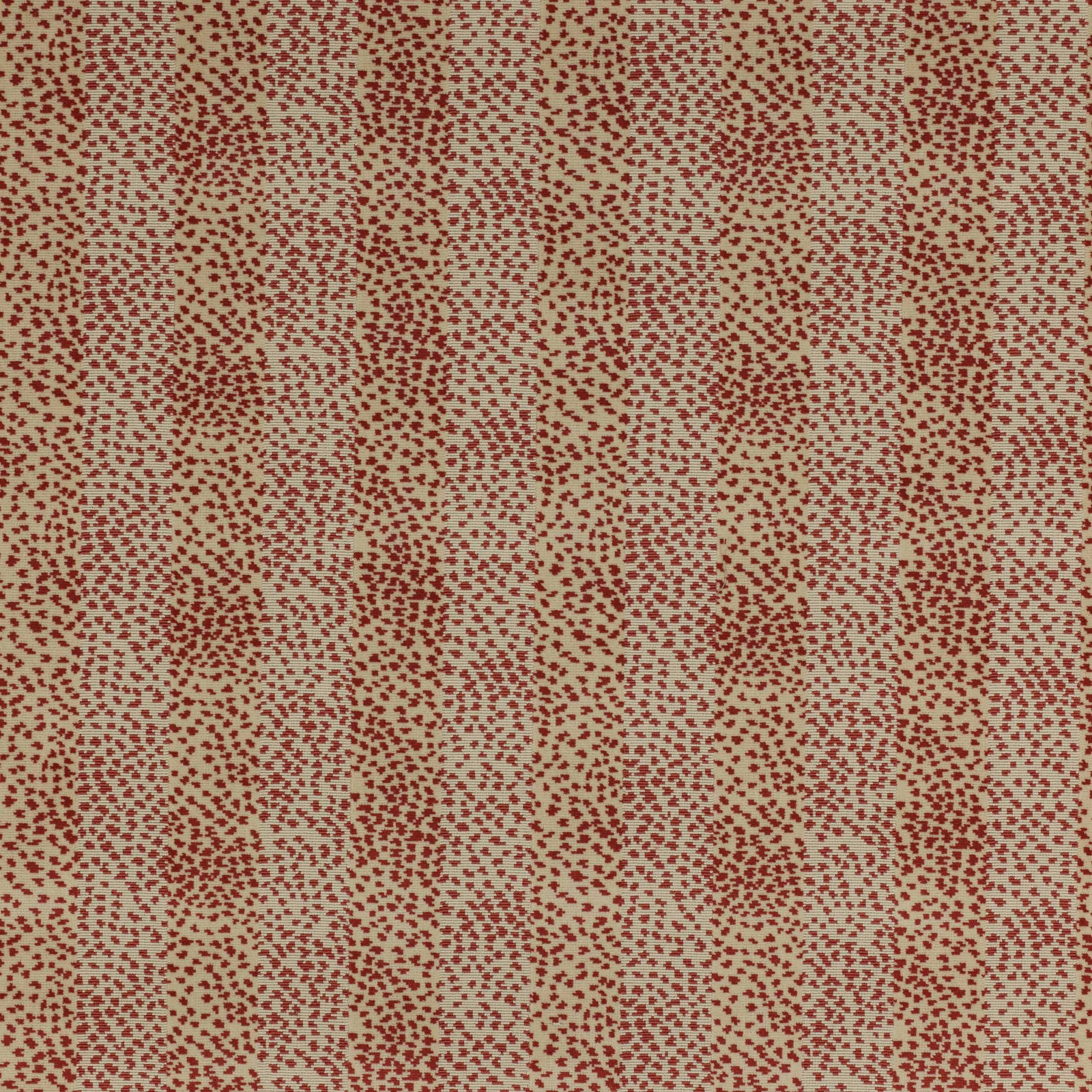 Small coral-red scattered motif on a pale beige fabric swatch