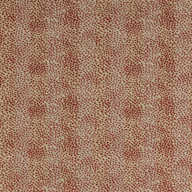 Small coral-red scattered motif on a pale beige fabric swatch