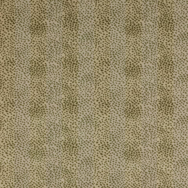 Close-up of muted olive leaf motif on a pale sandy fabric ground