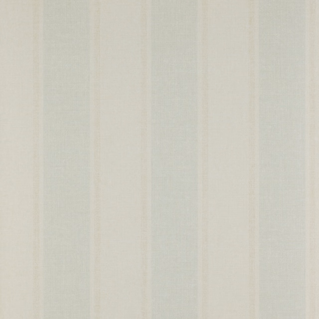 Pale aqua and beige vertical stripe wallpaper with a softly textured paper surface