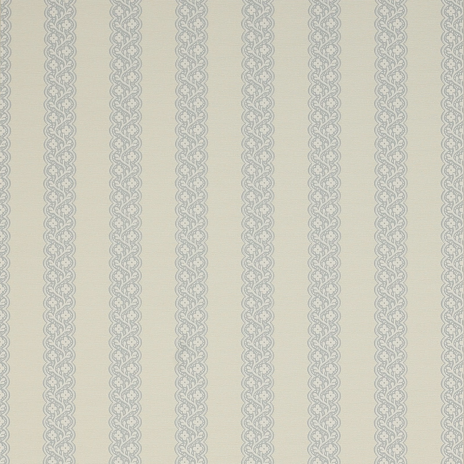 Muted old-blue wallpaper with pale interlaced vertical stripe motifs
