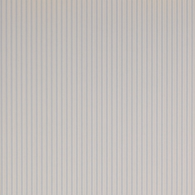 Muted Old Blue wallpaper with fine ivory vertical stripes and delicate dotted lines