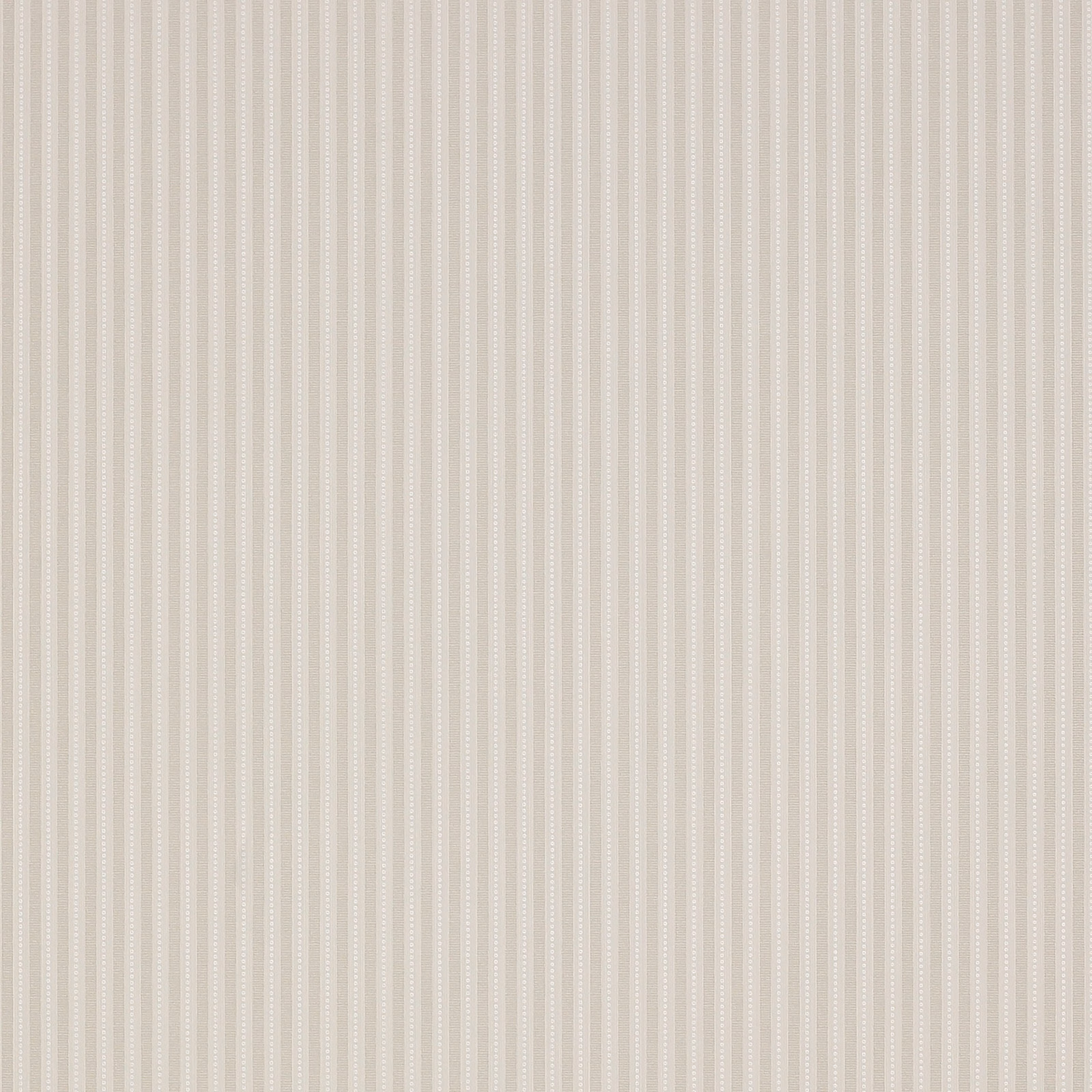 Pale silver-grey wallpaper with fine ivory vertical stripes and subtle dotted texture