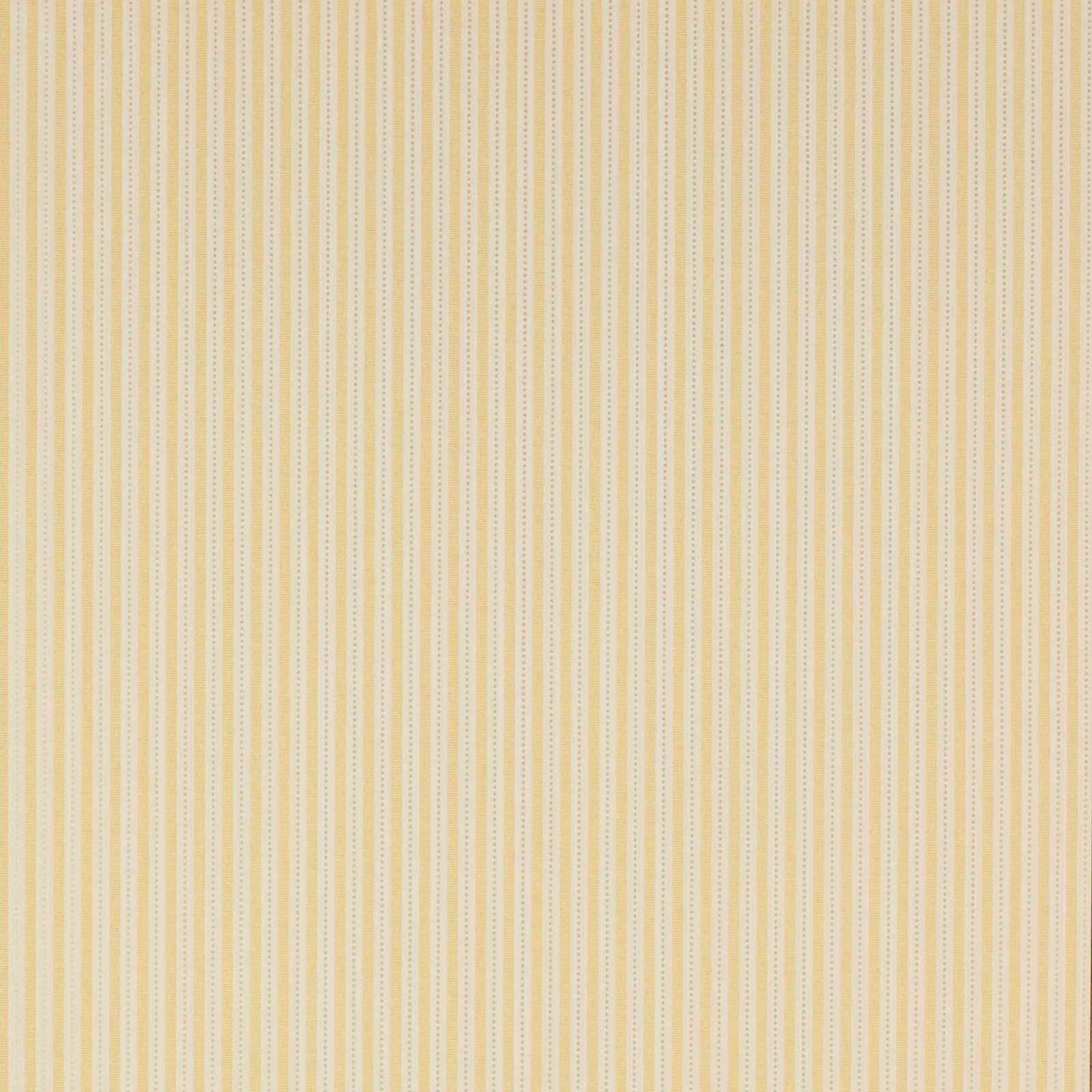 Pale yellow wallpaper with fine cream and grey vertical pinstripes