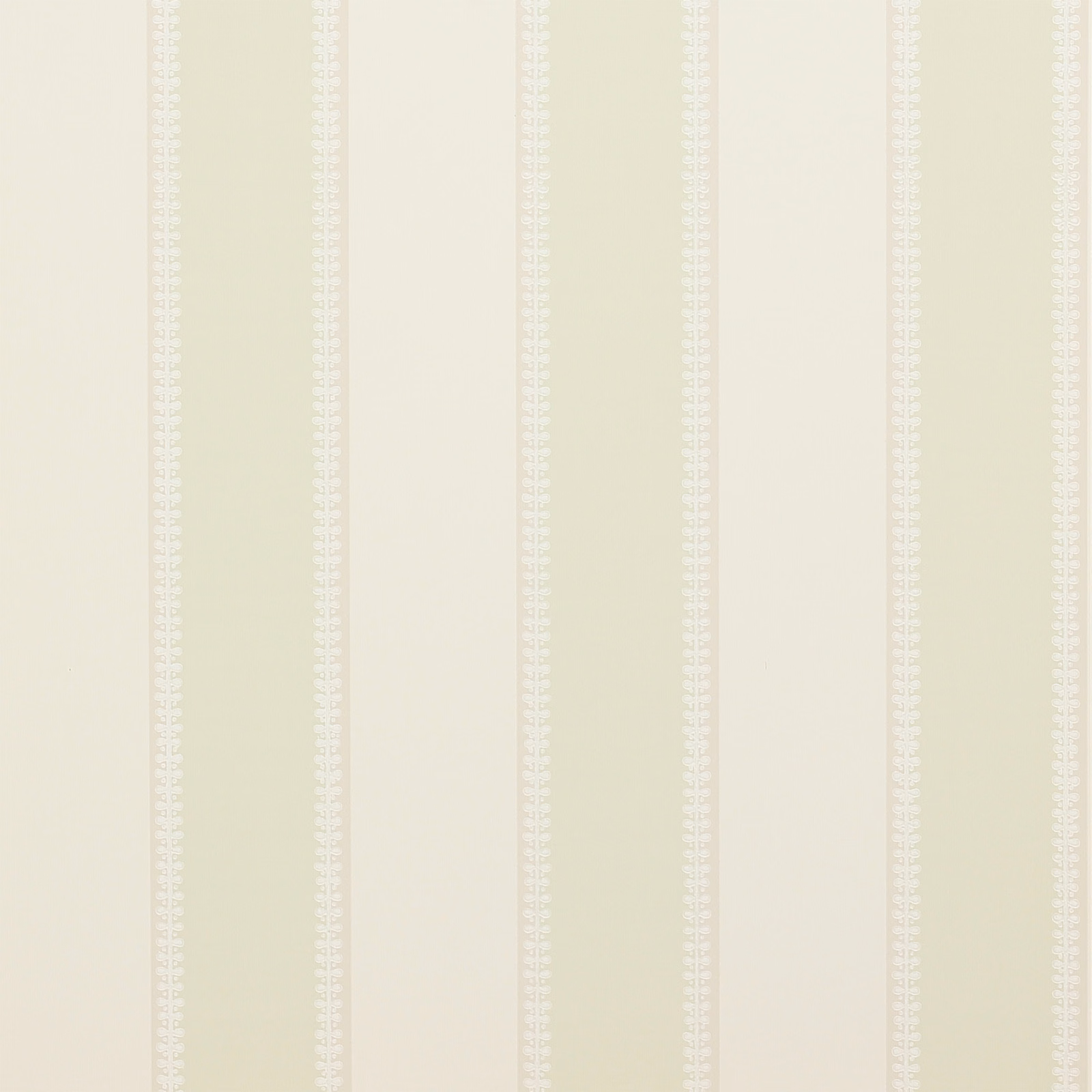 Pale leaf-green striped wallpaper with delicate white vertical decorative lines