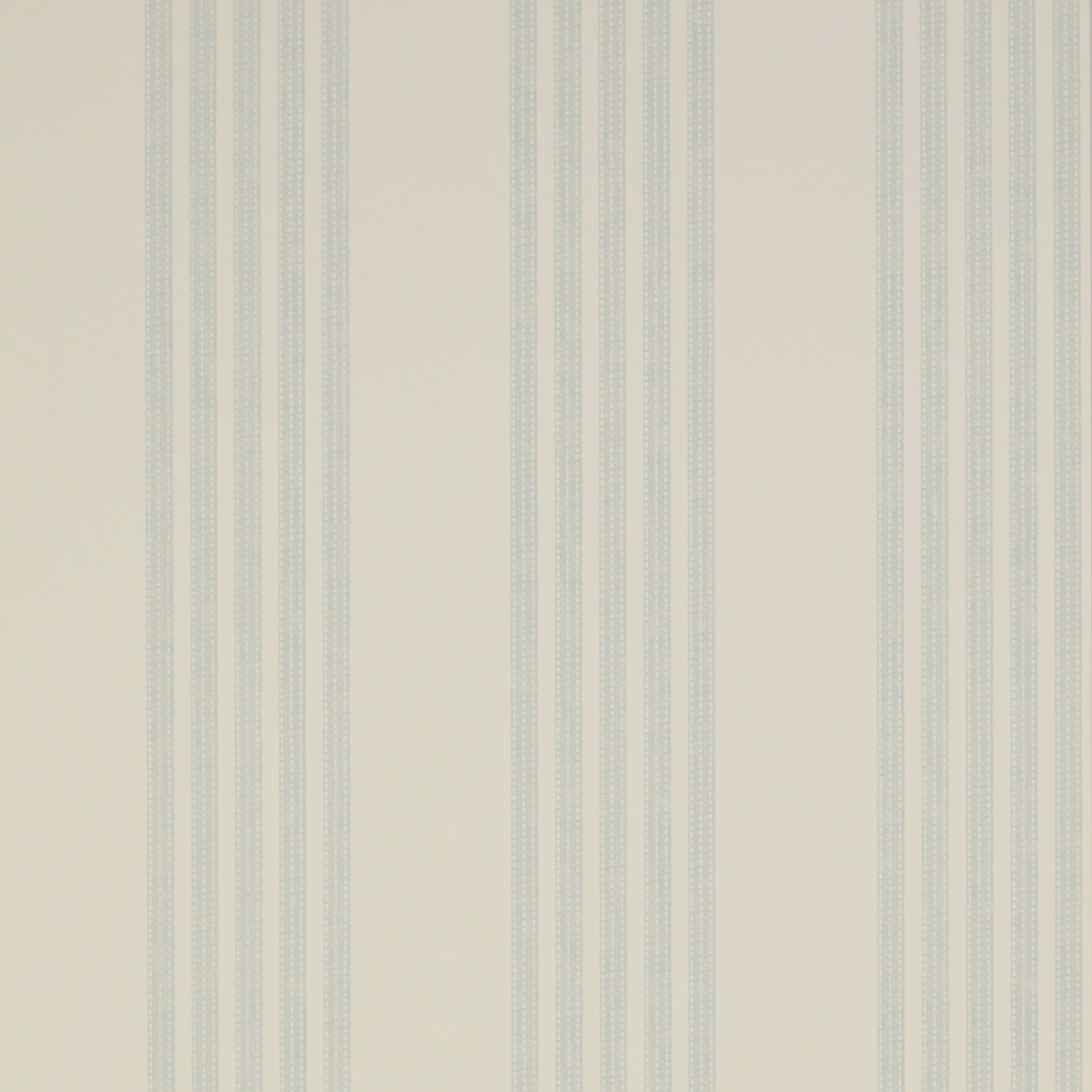 Pale aqua and cream wallpaper with fine alternating vertical stripes