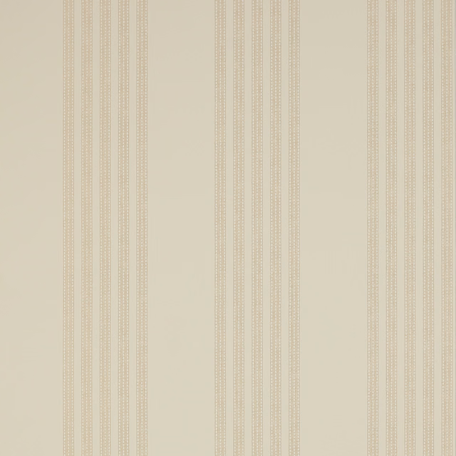 Warm beige wallpaper with fine vertical dotted and linear stripes
