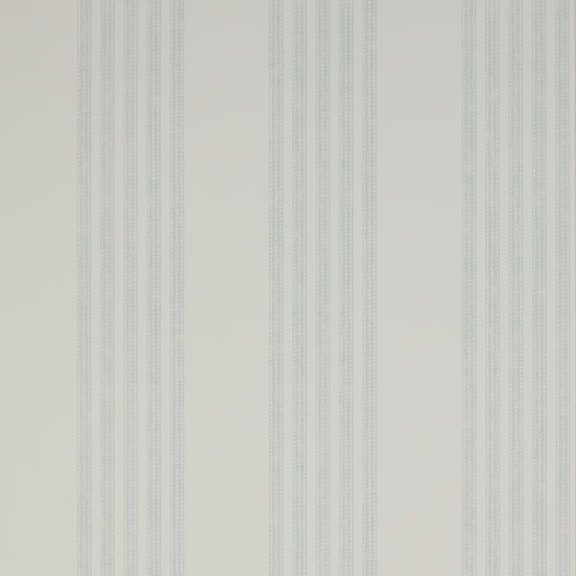Pale blue-grey wallpaper with fine dotted vertical stripes on a light ground