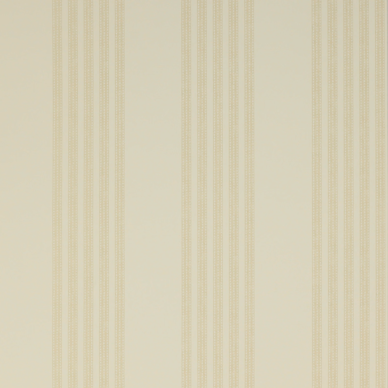 Pale antique-gold wallpaper with fine dotted vertical stripes on a soft cream ground