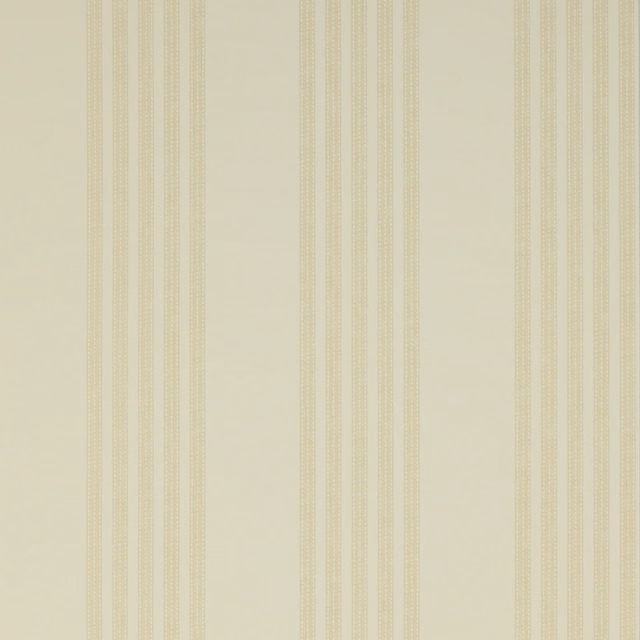 Pale antique-gold wallpaper with fine dotted vertical stripes on a soft cream ground