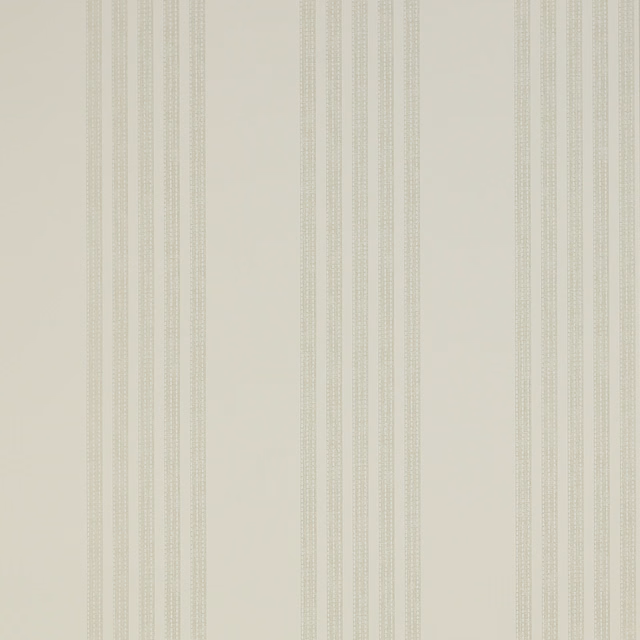Pale silver wallpaper with closely spaced dotted vertical stripe bands