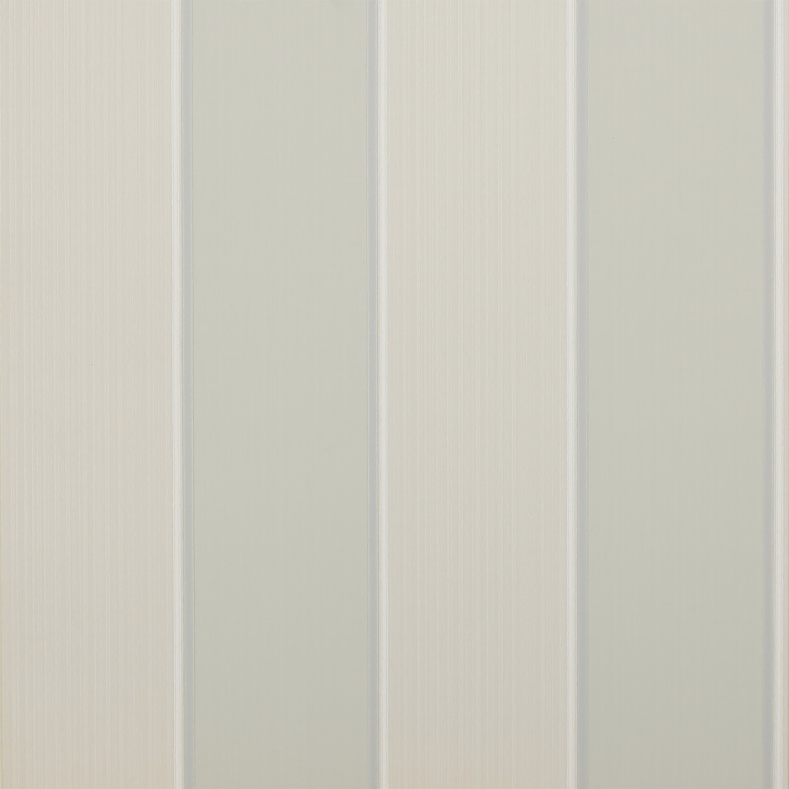 Pale aqua wallpaper with alternating vertical stripes and fine linear paper texture