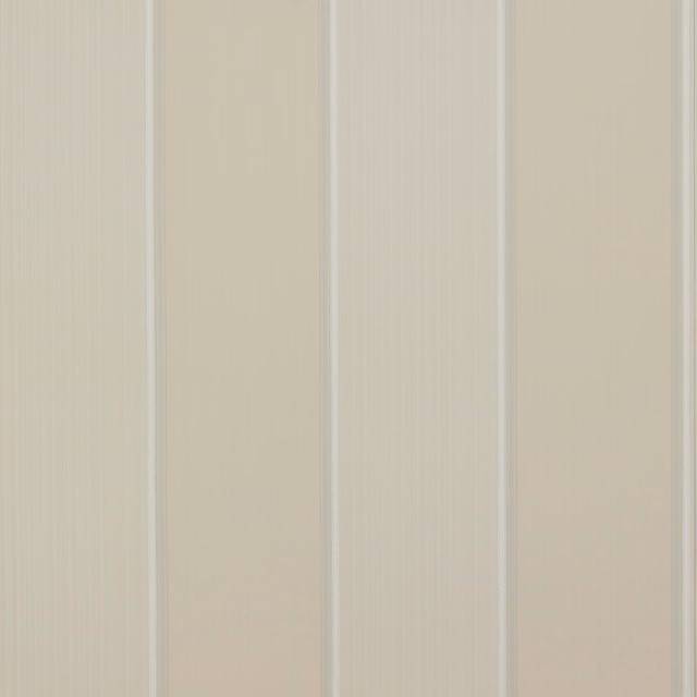 Muted blush-beige wallpaper with fine blue-grey lines and soft vertical paper grain