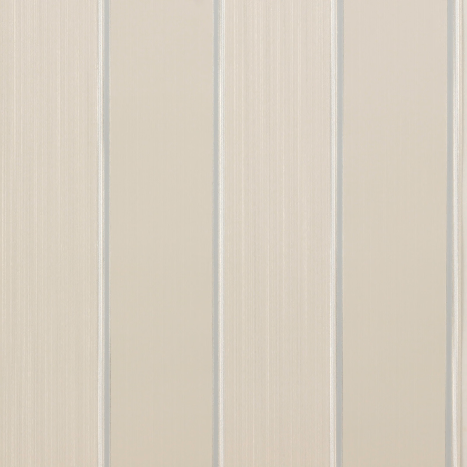 Soft silver-grey wallpaper with fine vertical stripes and pale tonal bands