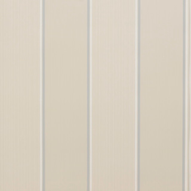 Soft silver-grey wallpaper with fine vertical stripes and pale tonal bands