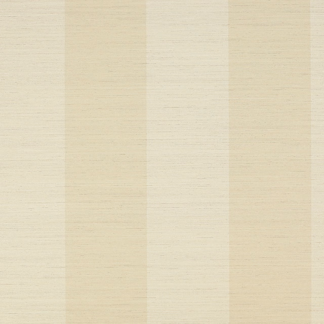Warm ivory wallpaper with broad vertical cream stripes and fine horizontal texture