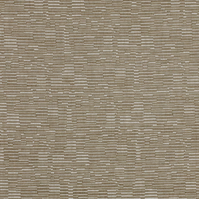 Taupe woven fabric with fine horizontal striations and subtle textured blocks