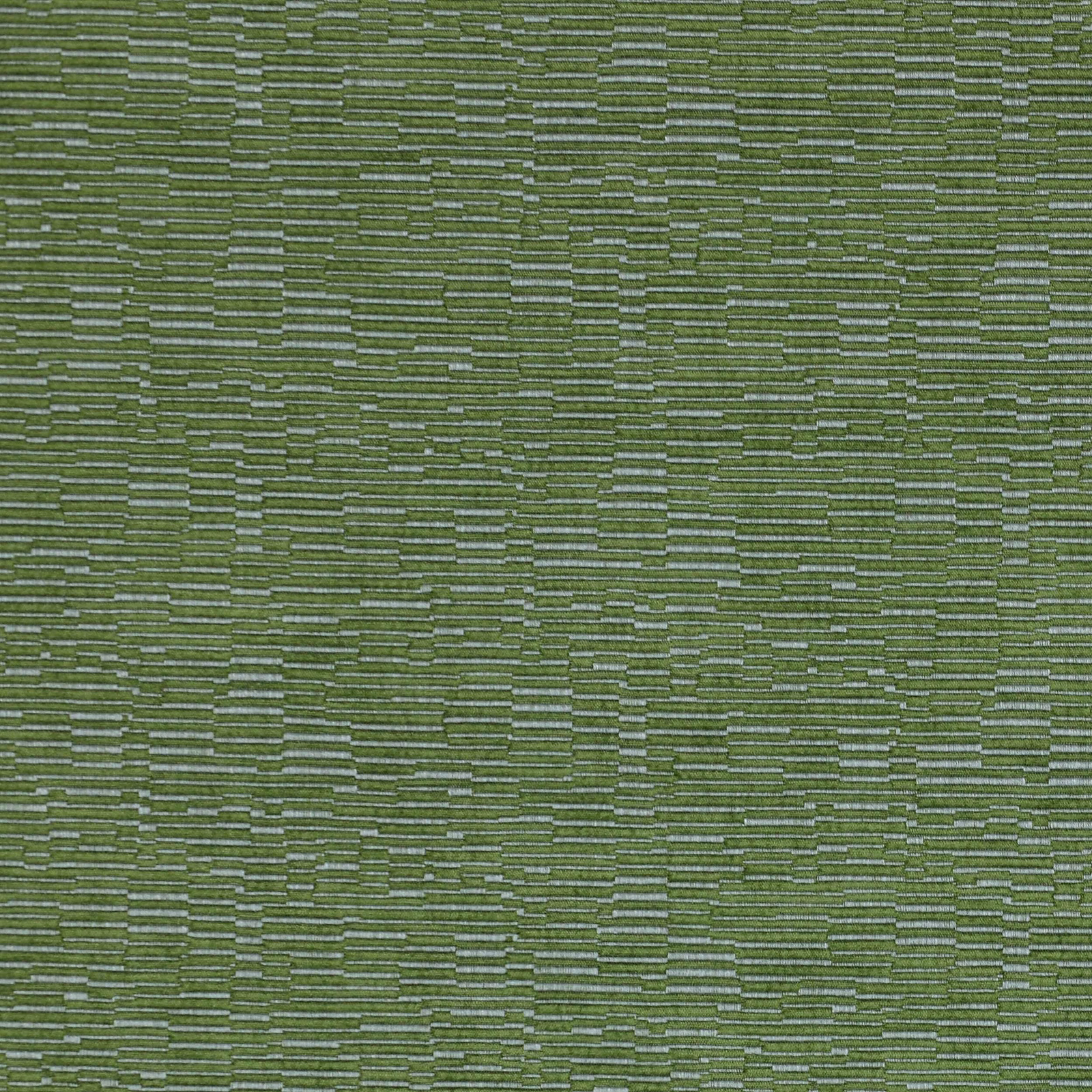 Green textured woven fabric with fine horizontal stripe pattern