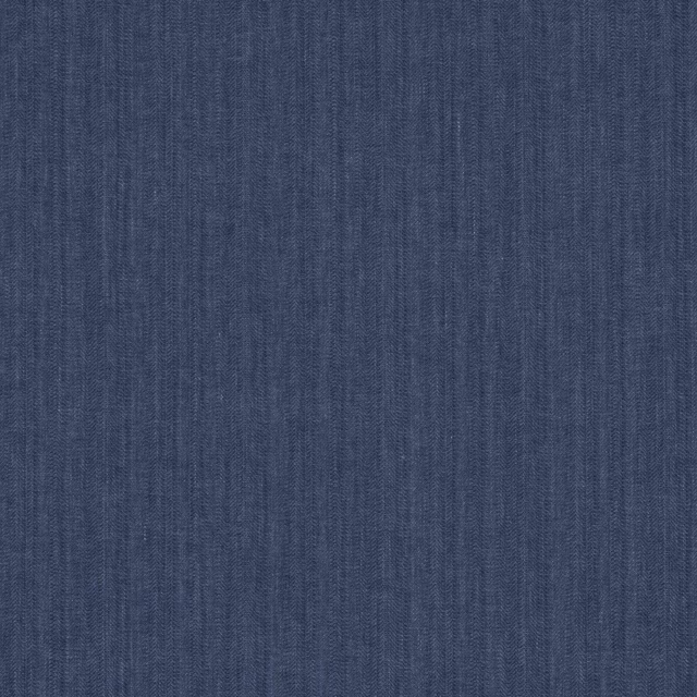 Close-up of a deep indigo woven plain fabric with subtle vertical striations
