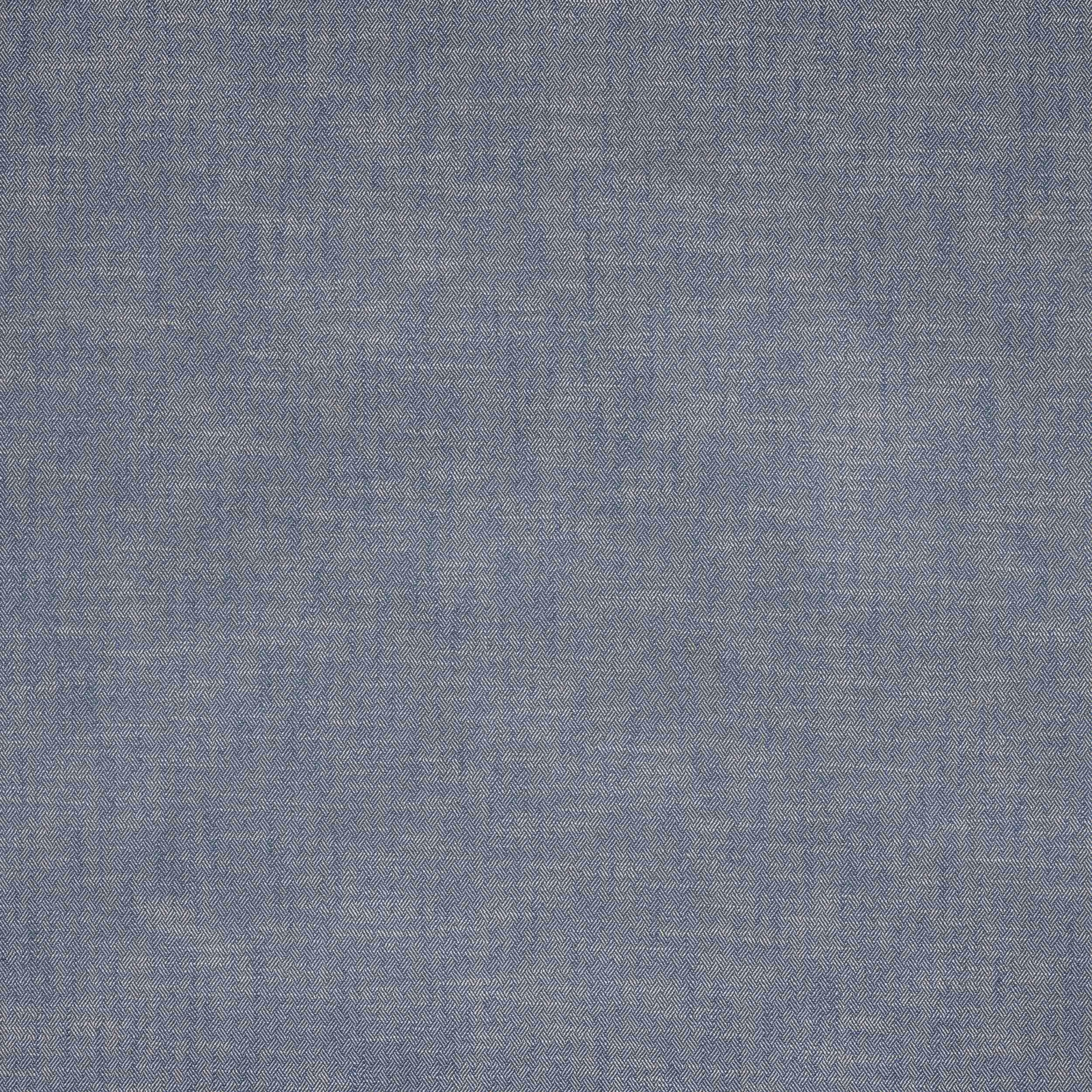 Muted indigo blue woven fabric with fine herringbone texture