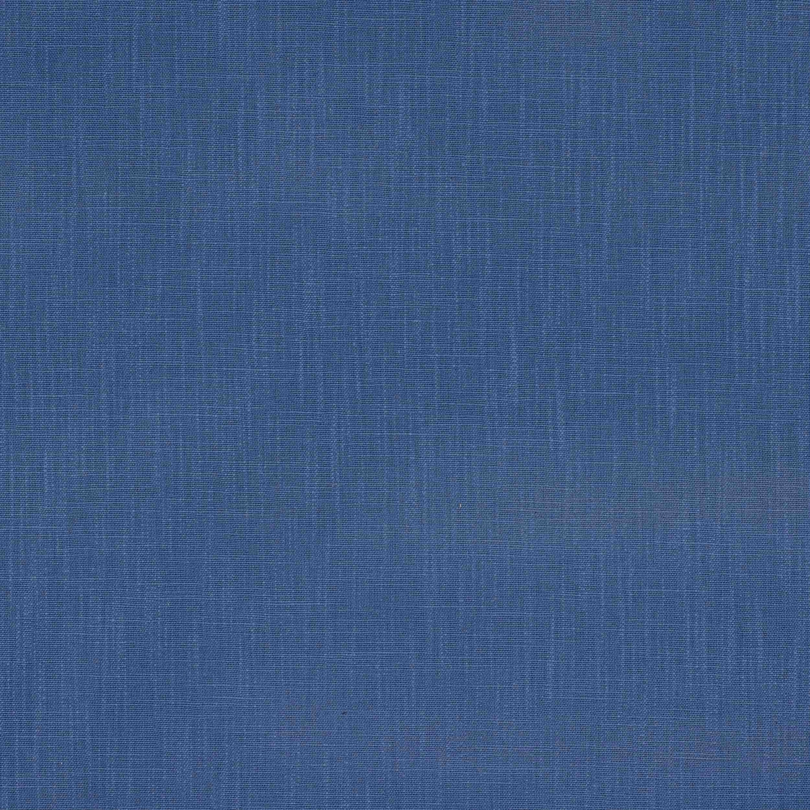 Muted denim-blue woven fabric swatch with fine linen texture