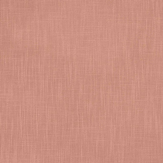 Soft coral pink plain-woven fabric swatch with fine linen texture