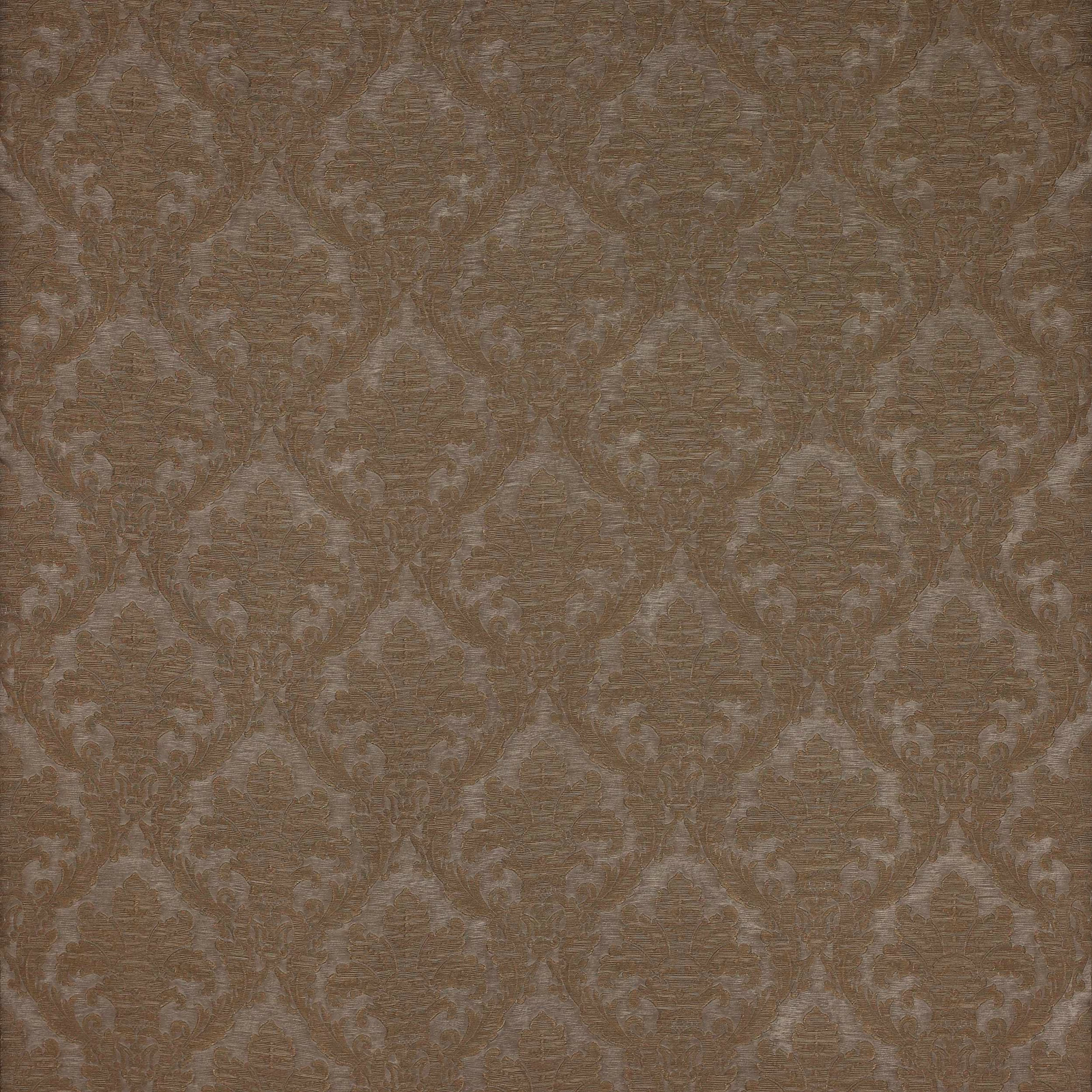 Warm taupe damask fabric with a softly textured woven surface