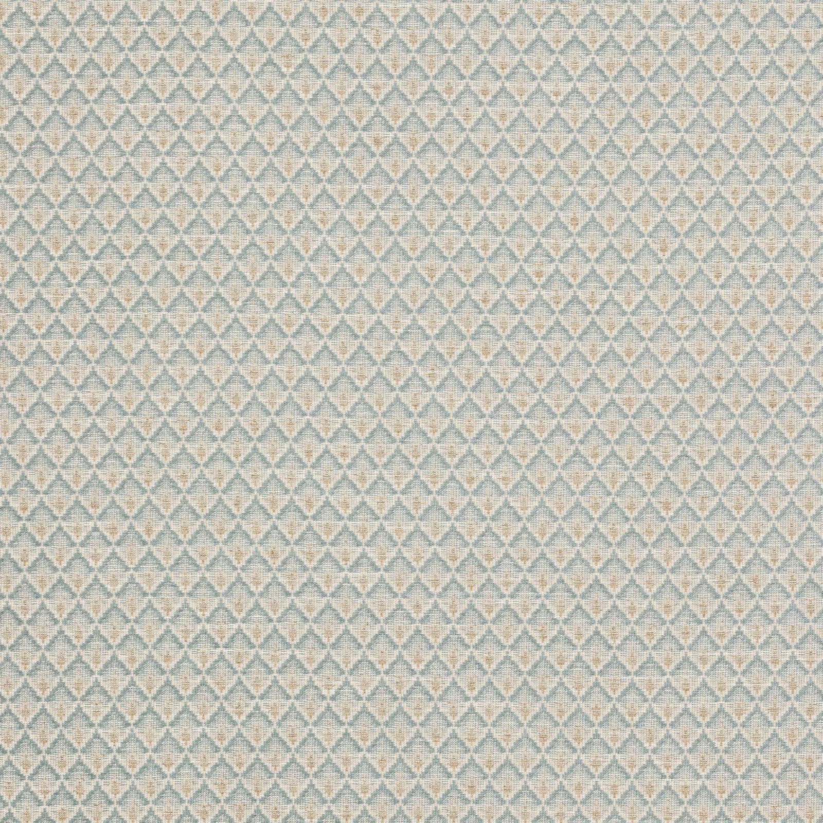 Small geometric diamond pattern in soft old blue, cream and beige