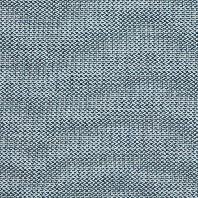 Close-up of a small-scale blue woven fabric with a textured heathered surface