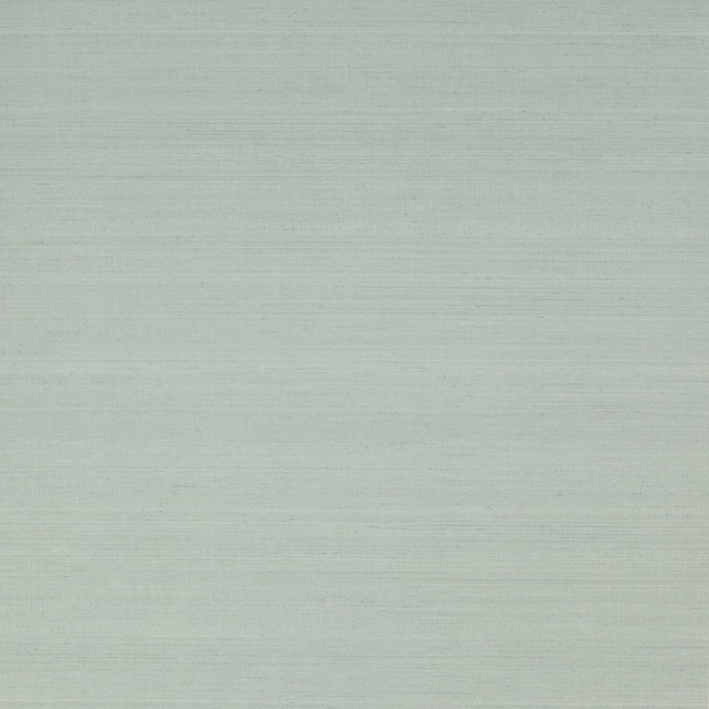 Pale aqua wallpaper with fine horizontal striations and softly mottled texture