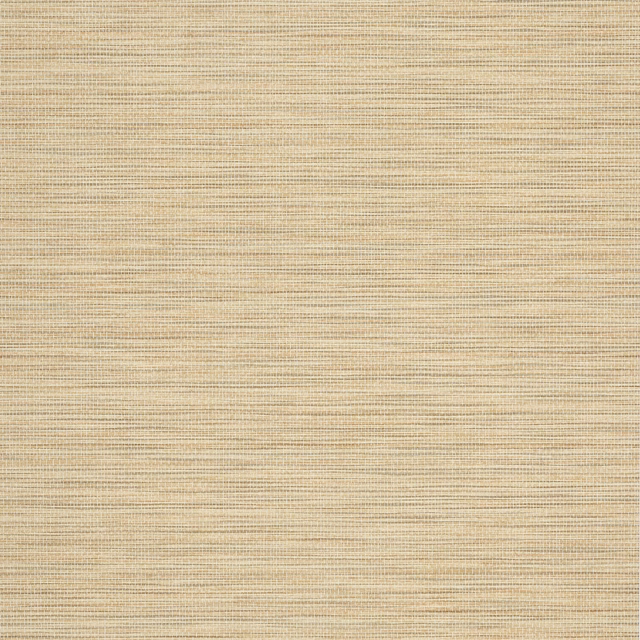 Warm gold vinyl wallpaper with fine horizontal striations and subtle tonal depth