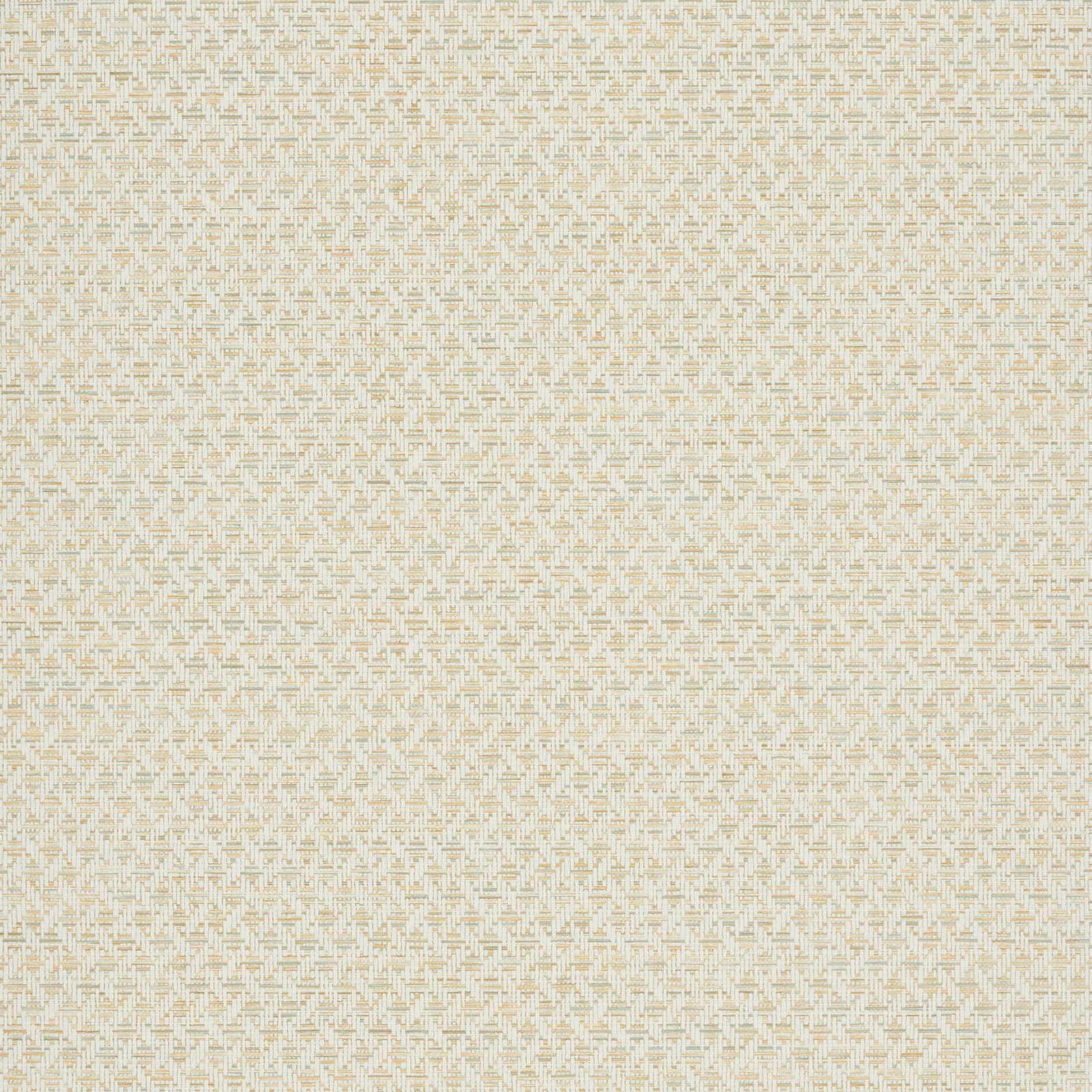Pale straw wallpaper with fine cream angular geometric marks in a small repeating pattern