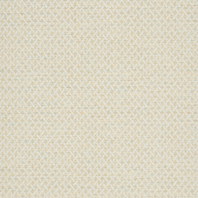 Pale straw wallpaper with fine cream angular geometric marks in a small repeating pattern