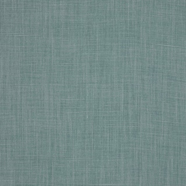 Soft aqua teal plain-woven linen swatch with fine crosshatch texture