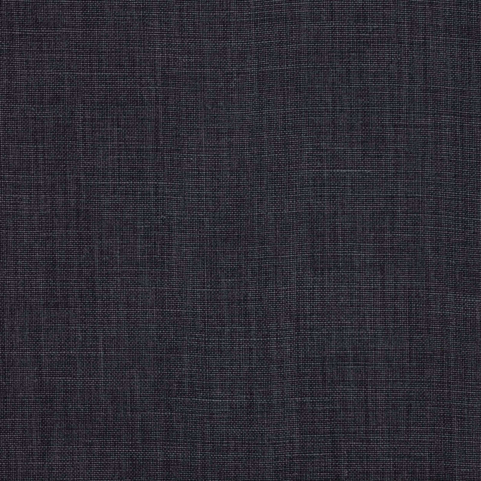 Close-up of deep charcoal grey linen with a fine, tight weave