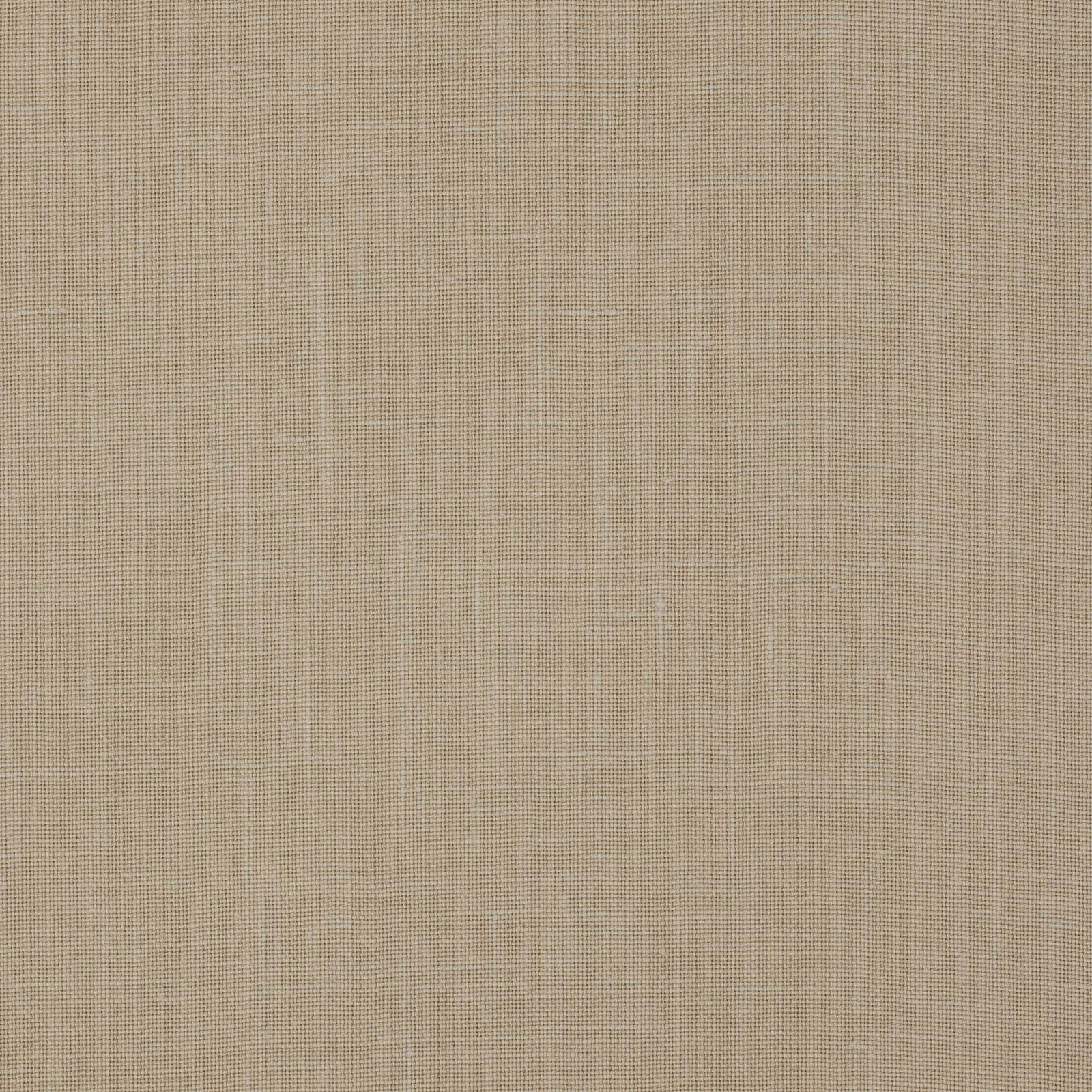 Close-up of a soft warm beige linen weave with fine natural texture