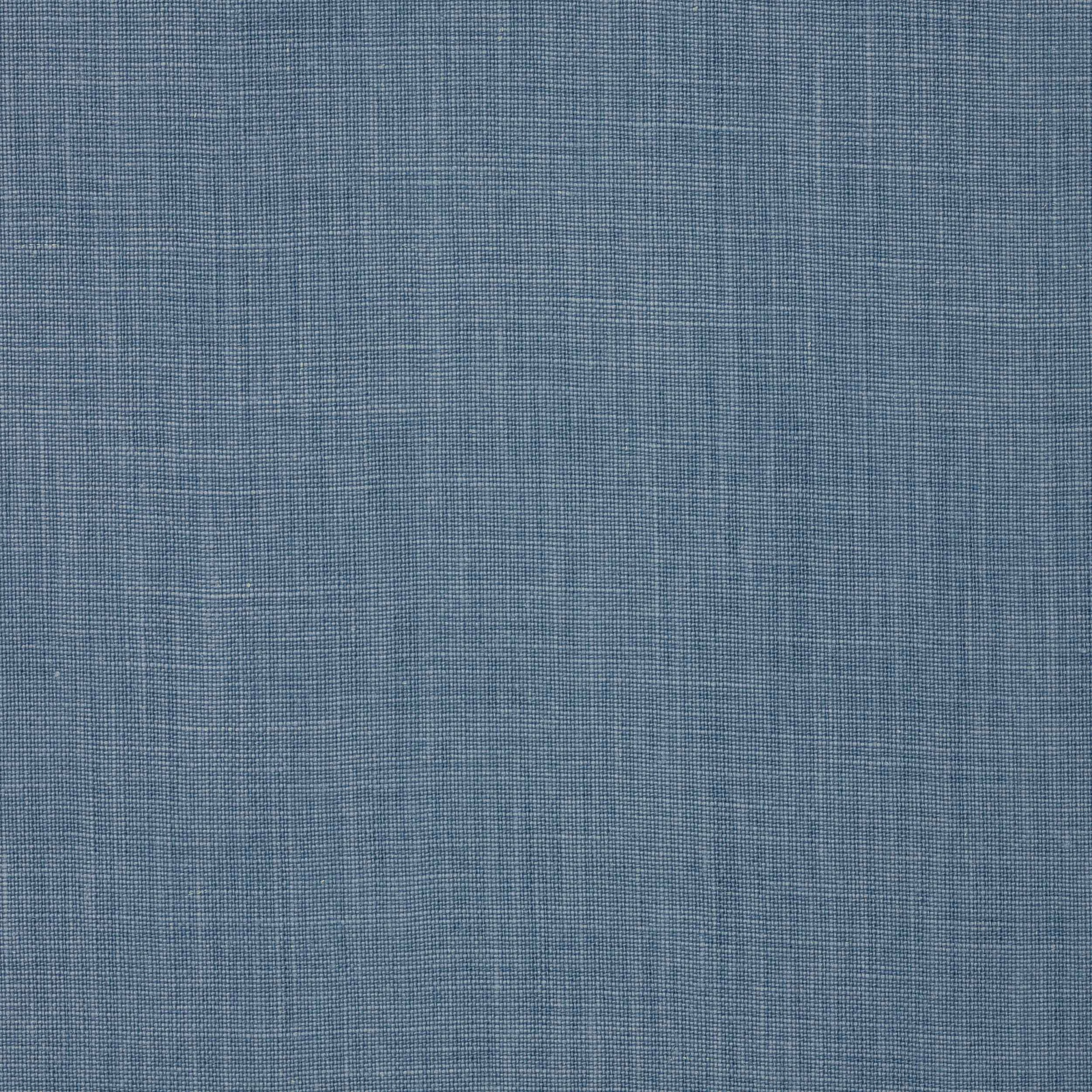 Close-up of soft dusty blue linen plain weave with fine natural slub