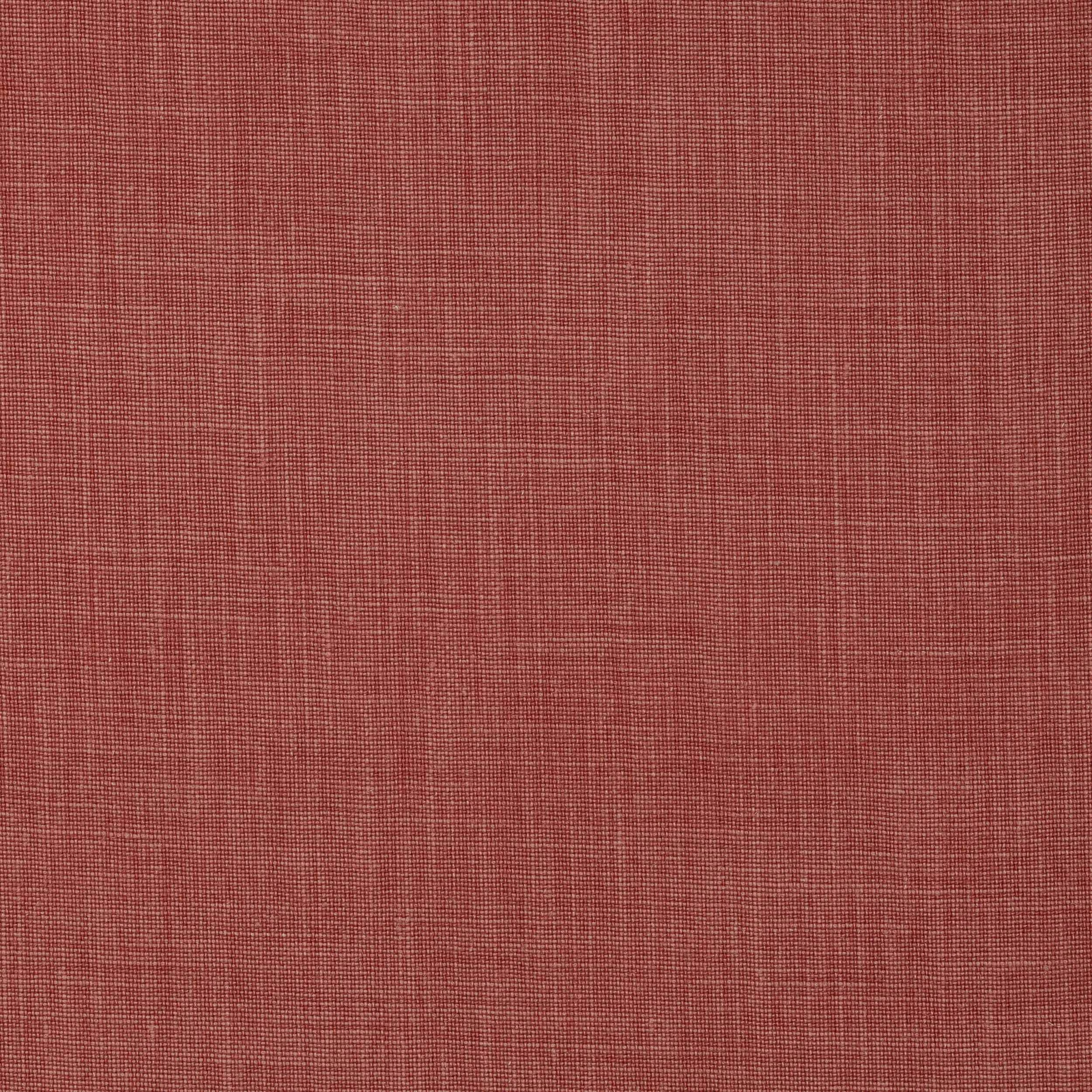 Coral-pink linen swatch with fine plain weave and subtle slubs