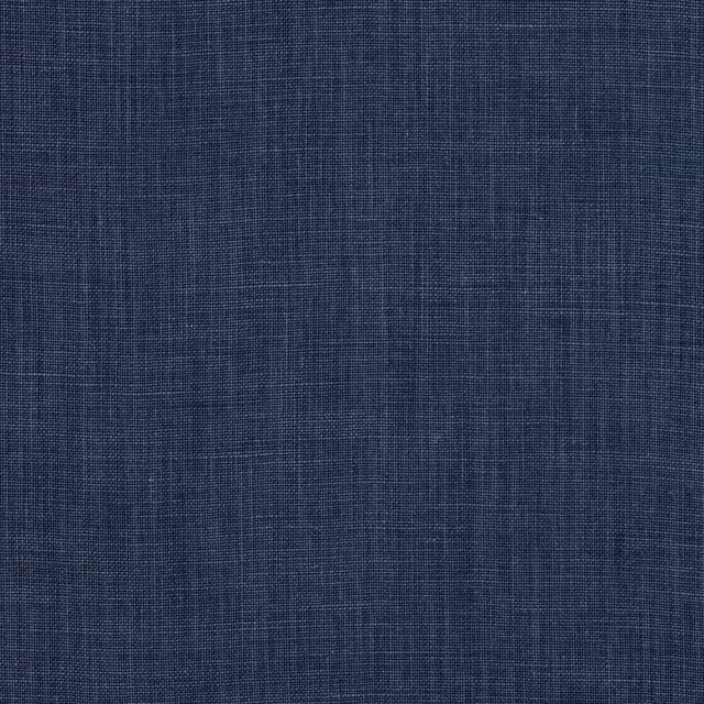 Deep denim blue plain-woven linen fabric with subtle textured crosshatch