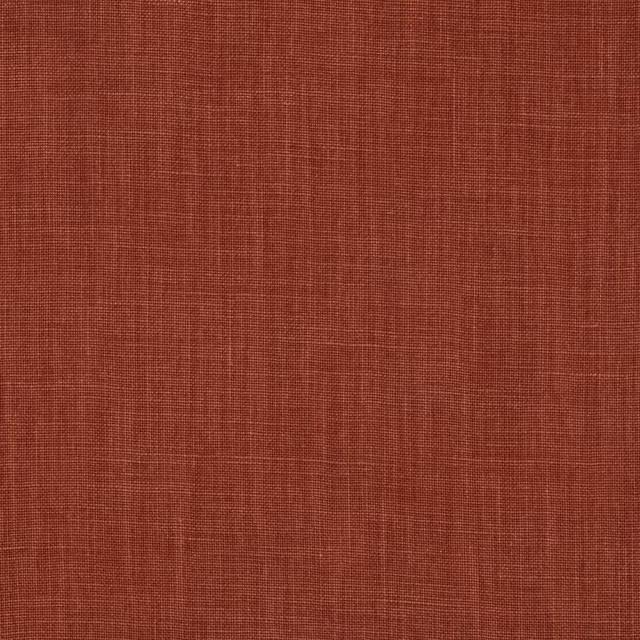 Rust terracotta linen swatch with fine plain weave and subtle texture