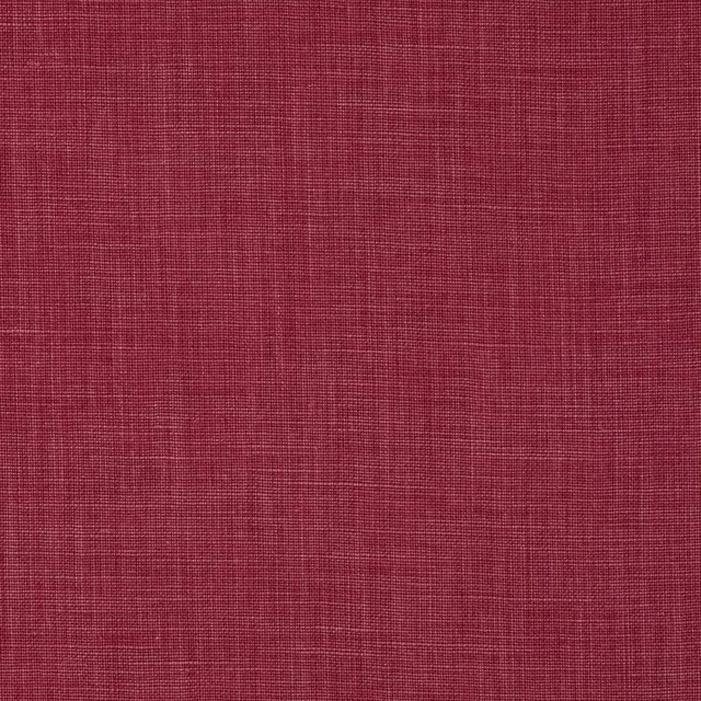 Deep raspberry pink linen plain weave fabric with a fine natural texture