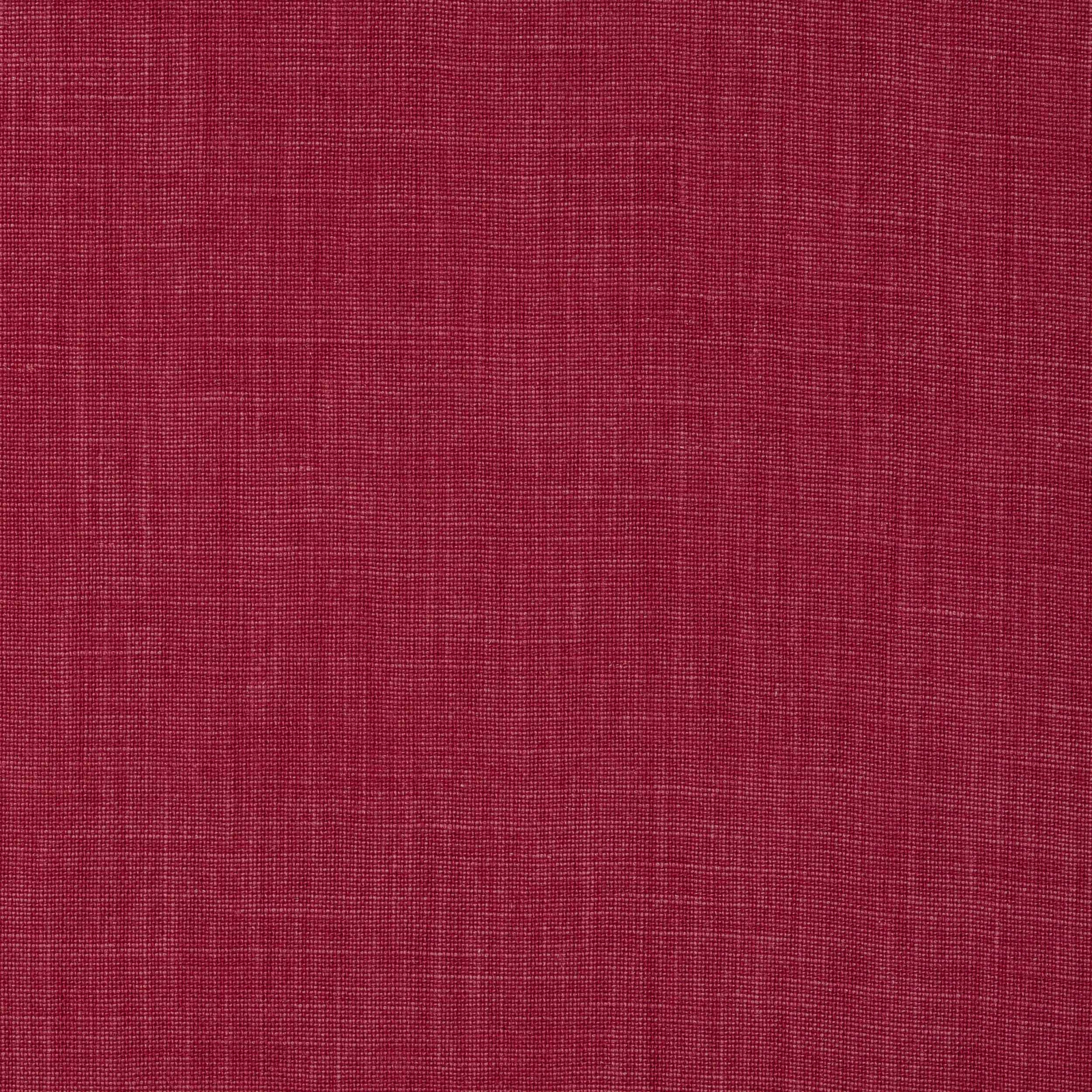 Deep raspberry-red linen swatch with fine natural weave texture