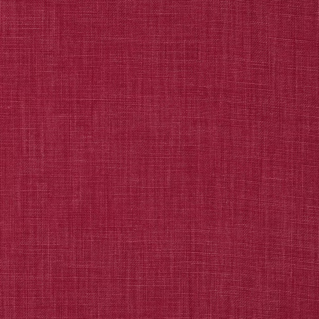 Deep raspberry-red linen swatch with fine natural weave texture