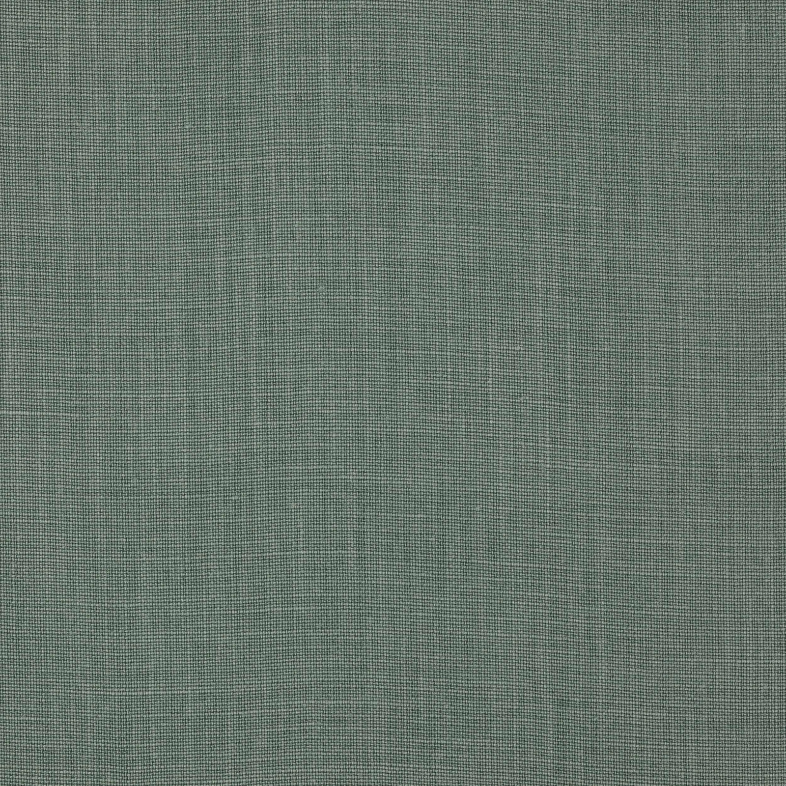 Muted jade green plain-woven linen fabric with fine natural texture
