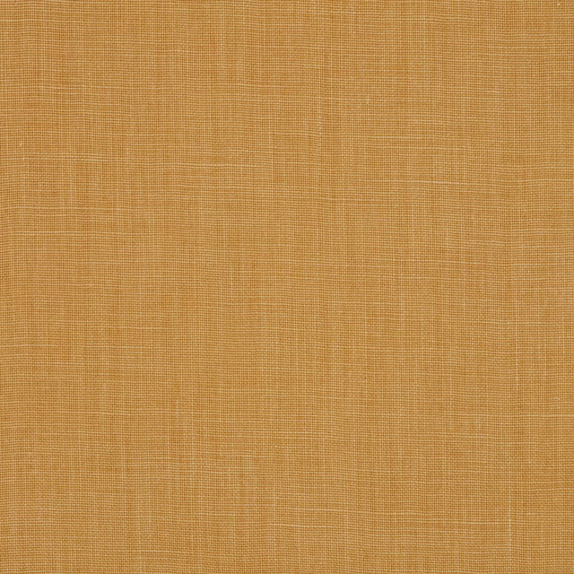 Warm ochre-gold linen swatch with a fine natural weave and subtle slubbing
