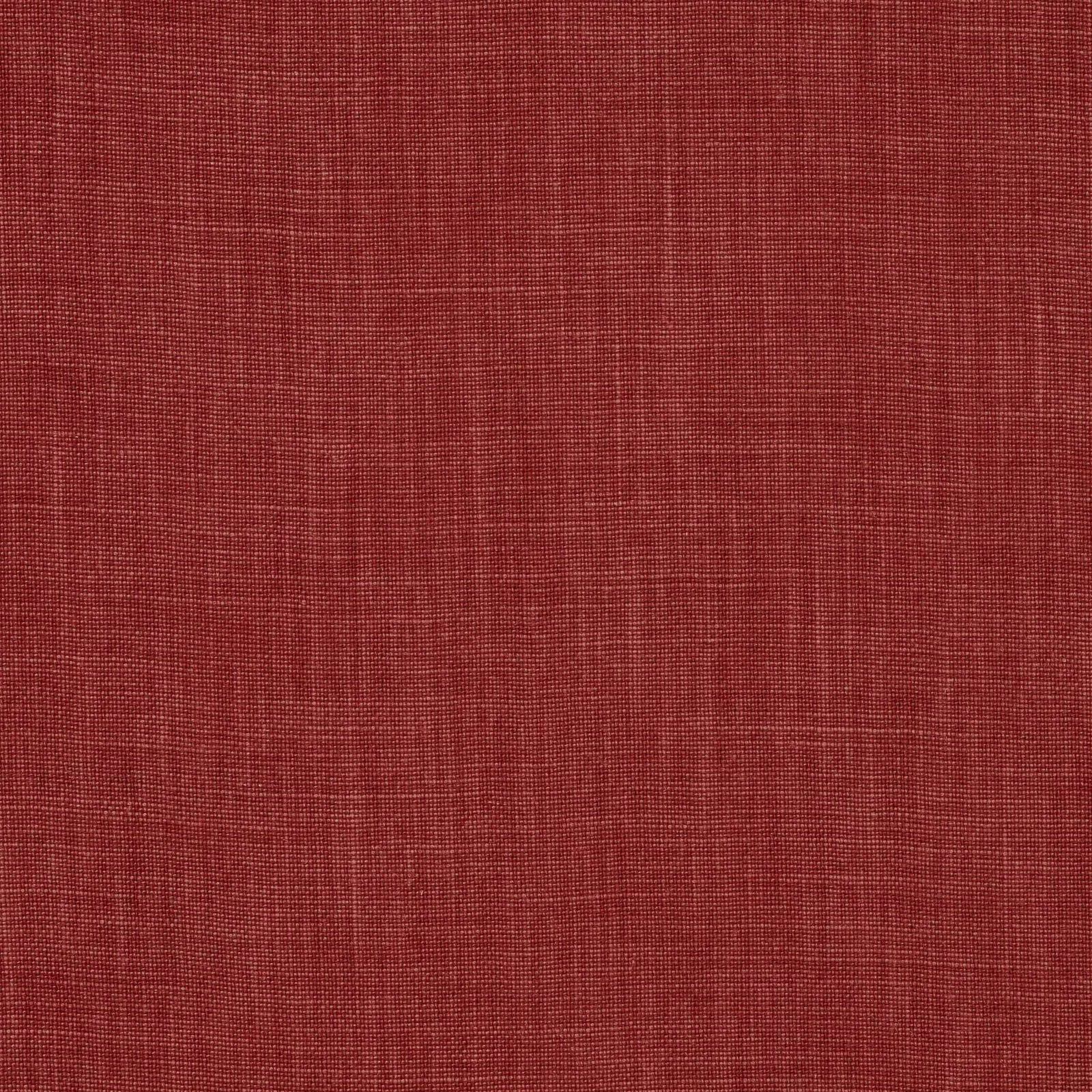 Tomato red linen swatch with a fine, even woven texture