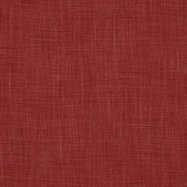 Tomato red linen swatch with a fine, even woven texture