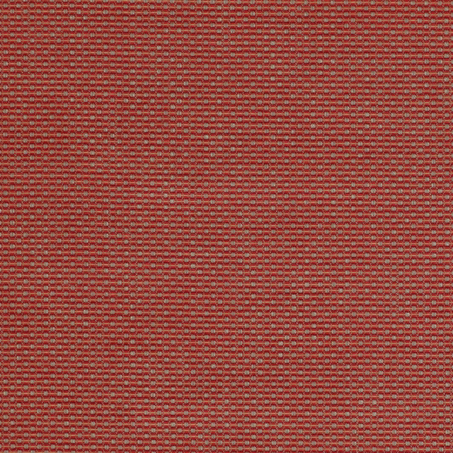 Close-up of warm red woven fabric with tiny lighter flecks and fine textured pattern