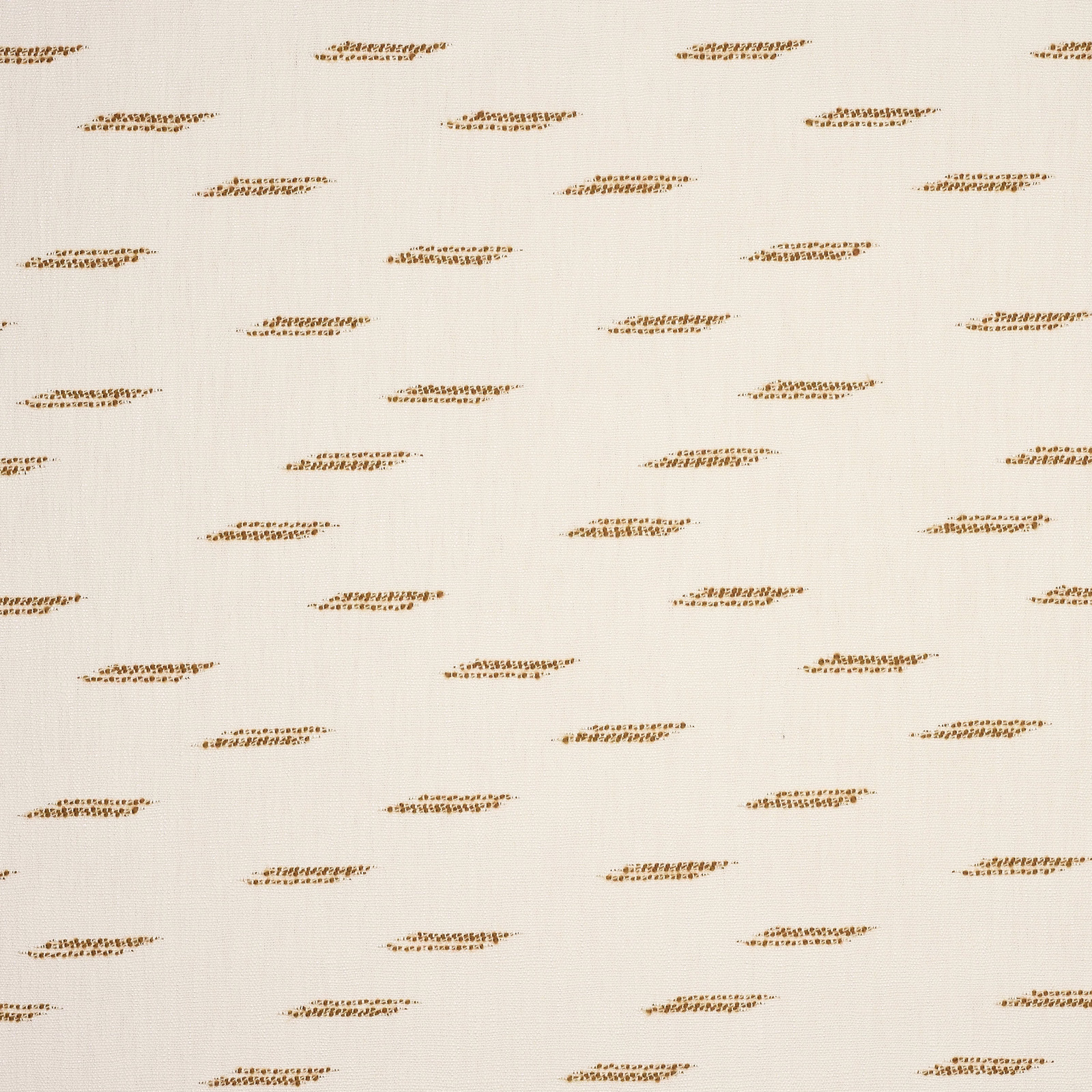Cream fabric swatch with small scattered warm gold dash motifs