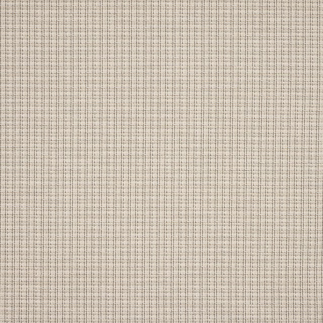 Pale cream woven fabric with fine grey flecks and neat grid texture